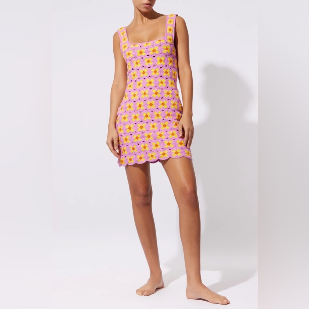 SOLID & STRIPED The Kimberly Floral Crochet Mini Dress